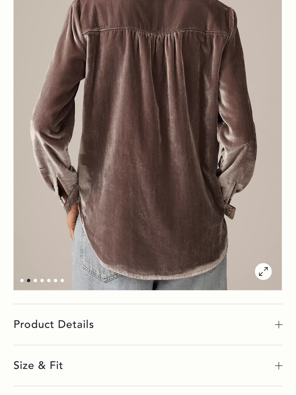Pilcro Hadley Relaxed Fit Velvet Button-Down Shirt - Mauve - Picture 3 of 9